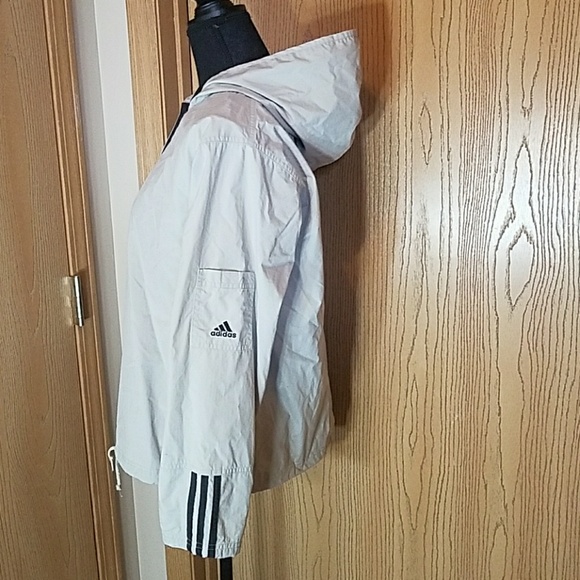 Adidas Silver Pullover Hooded Windbreaker - Picture 3 of 8